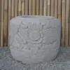 Product image 4 of the product “Balinese style high round pot, with carving - 55cm Dia., 60cm Height, Taro sand ”
